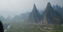 Rong Shui, China, little pointy mountains